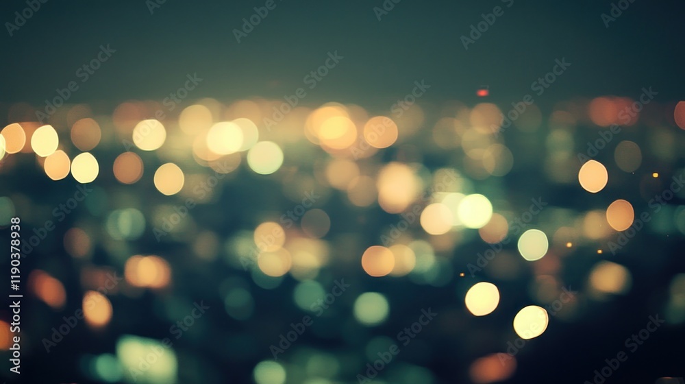 Obraz premium Blurred night cityscape lights bokeh.