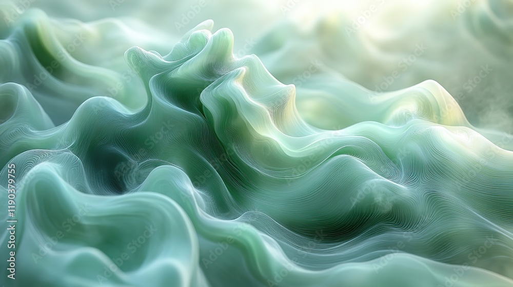 Fototapeta premium Abstract green smoky wallpaper background, perfect for adding a mysterious and calming effect to designs