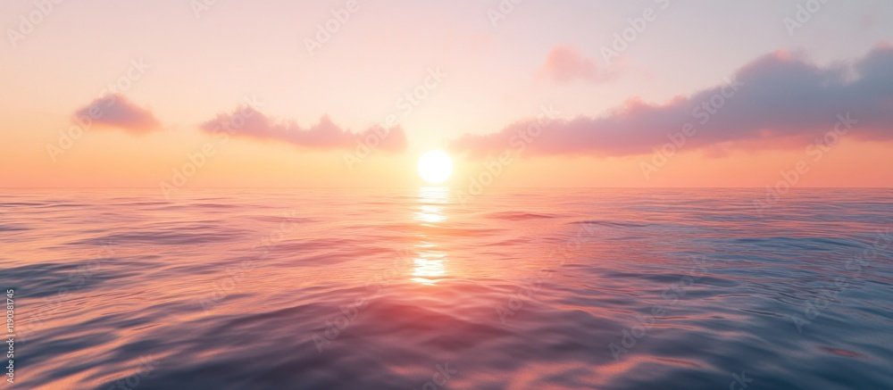 Fototapeta premium Serene sunset over calm ocean waters. (1)
