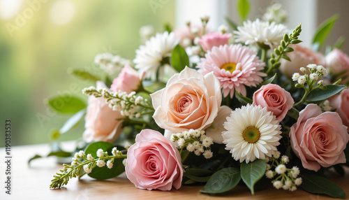 Traditional Funeral Wreath of pink roses and white daisies 