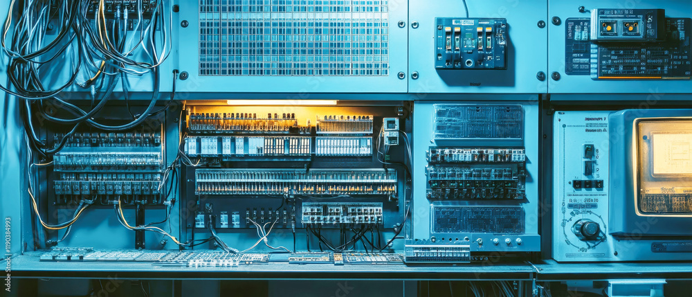 Exploring the advanced technology of a high-tech electrical control panel in a power plant environment
