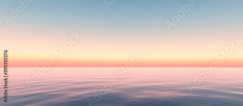 Pastel sunset over a calm sea of clouds.