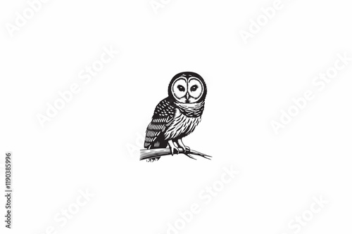 Barred Owl bird vector silhouette image made by adobe illustrator..eps