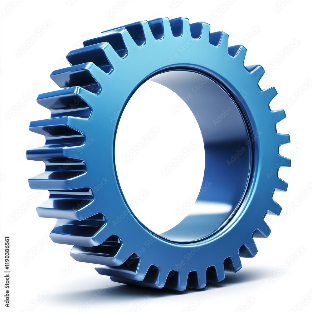 Blue metallic gear cogwheel isolated on white background. Blue metallic gear cogwheel isolated on white background.