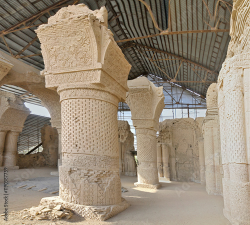 Noh Gombat ruins of the oldest mosque in Afghanistan located in Balkh