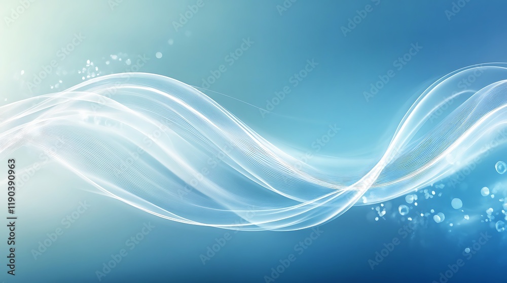 Abstract Blue Wave Design With Subtle Shimmering Lights Abstract Blue Wave Design With Subtle Shimmering Lights