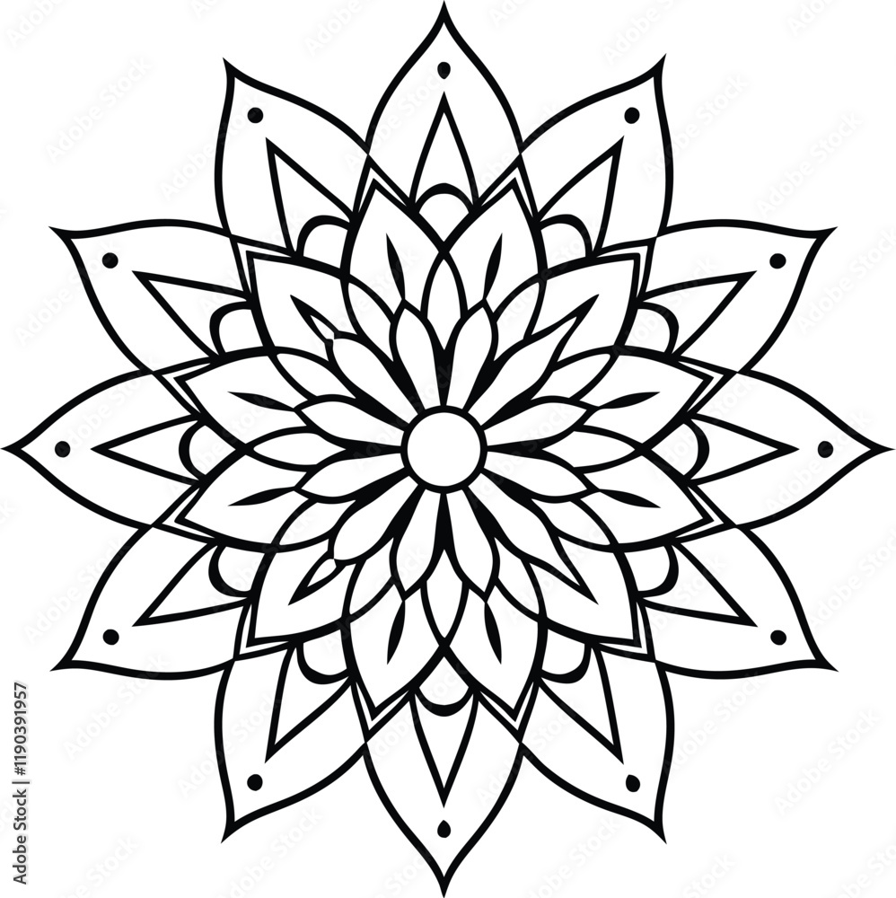 Fototapeta premium Mandala Coloring with Whimsical Themes for Fun and Creativity