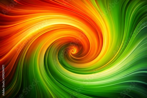 Abstract Orange Green Gradient Background, Vibrant Color Blend, Swirling Texture, Modern Design, Graphic Design Element