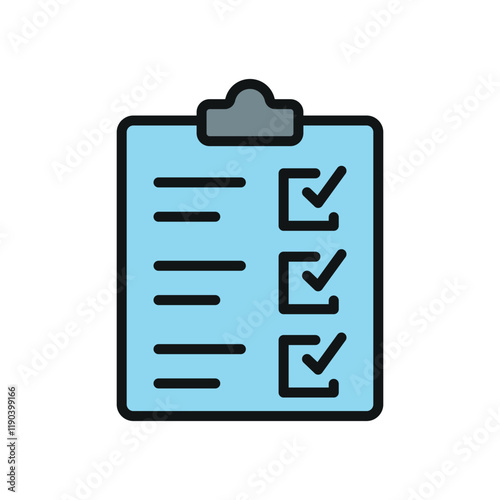 Clipboard stationary icon featuring a sleek and practical style, ideal for adding structure to productivity, paperwork, or task management-themed projects