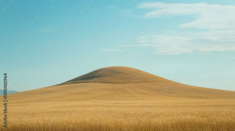 Golden Wheat Field Rolling Hill Landscape Golden Wheat Field Rolling Hill Landscape