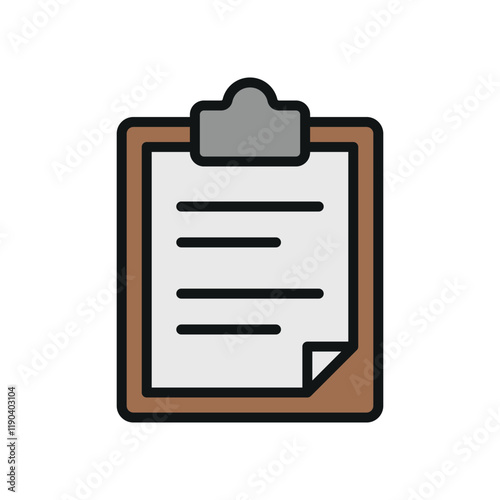 Clipboard stationary icon featuring a sleek and practical style, ideal for adding structure to productivity, paperwork, or task management-themed projects