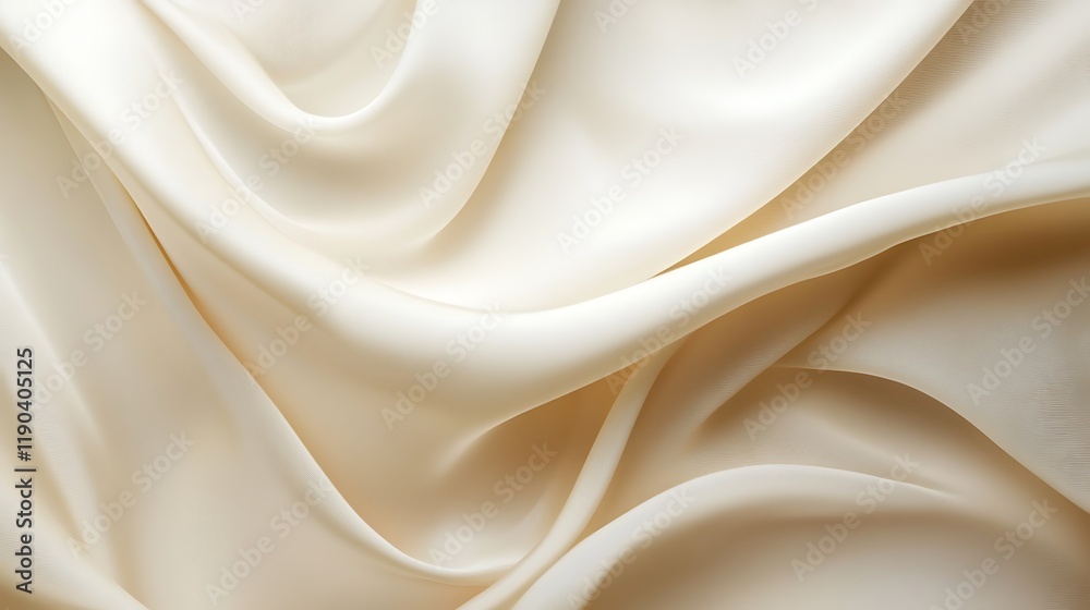 Obraz premium Creamy Draped Fabric Soft Elegant Texture Background