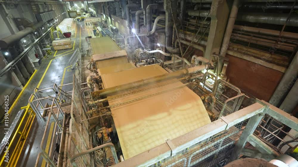 A machine for the production and packaging of cellulose sheets. Paper production