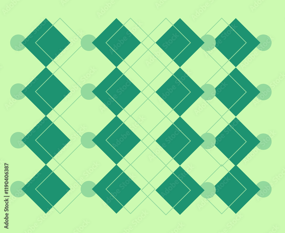 Obraz premium Abstract shades of green geometric seamless pattern 