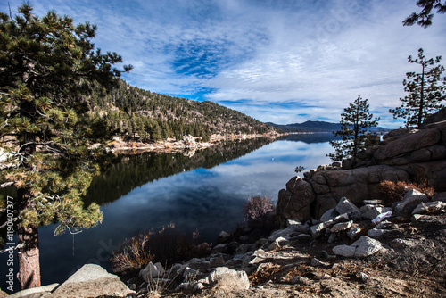 Big Bear Lake on sunny day , California , USA