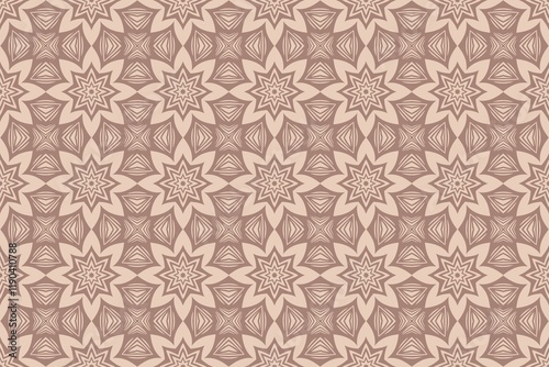 Retro Geometric Starburst Seamless Pattern.
