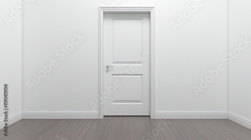 White door in a minimalist room.