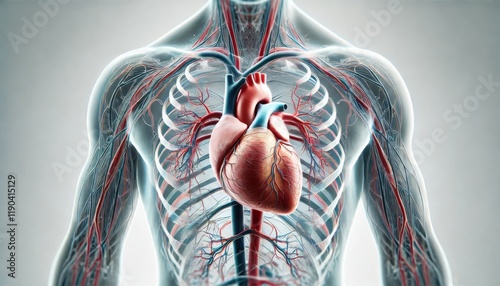 心臓と人体の骨格