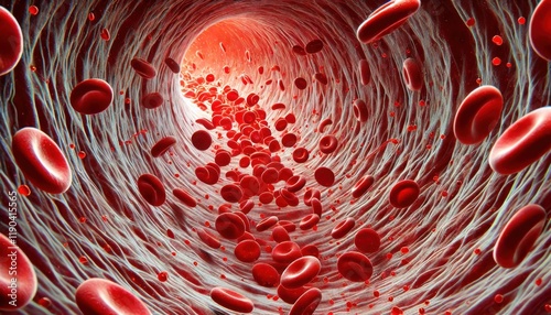 血管内を流れる血液のイメージ