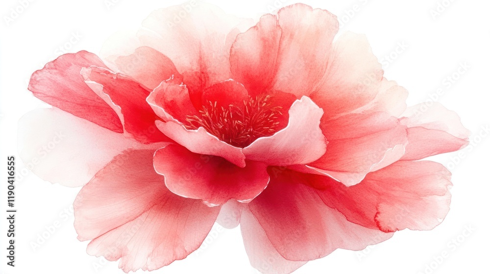Pink peony blossom, studio shot, white background, floral design Pink peony blossom, studio shot, white background, floral design