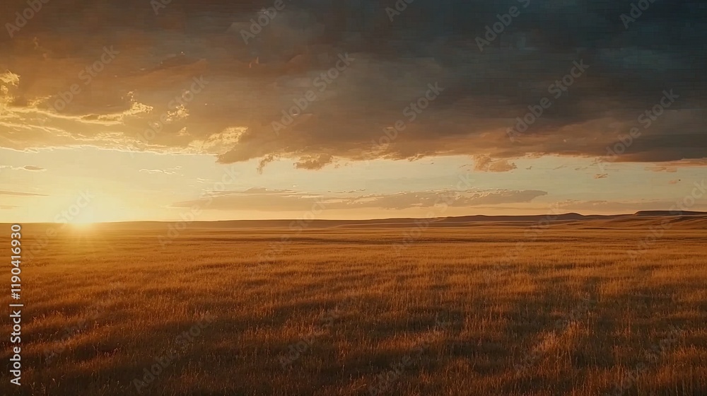 Golden Prairie Sunset Over Rolling Hills Golden Prairie Sunset Over Rolling Hills
