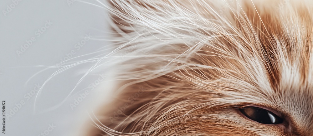 Naklejka premium Close-up of a ginger cat's eye and fur.