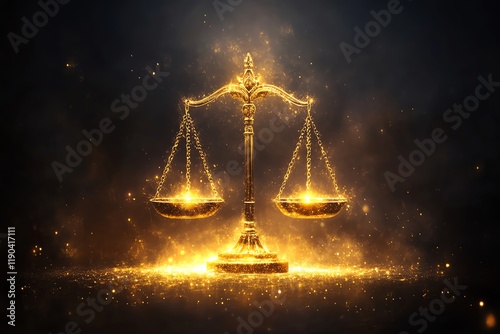 Golden Scales of Justice: A Luminous, Dramatic Artwork photo