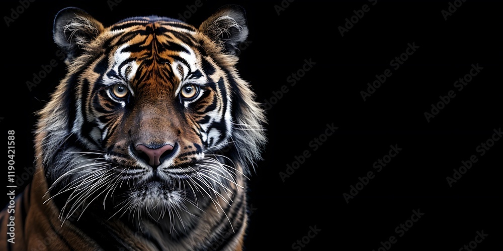 Fototapeta premium Tiger with a black background