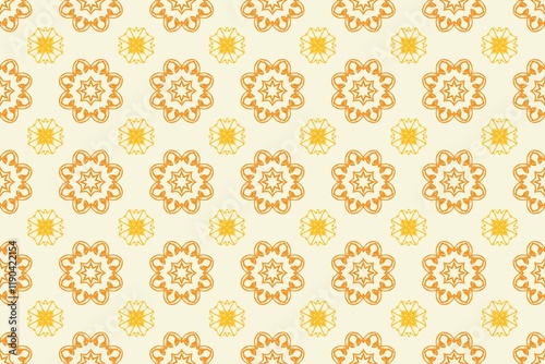 Orange and Yellow Floral Seamless Background.