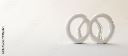 Wallpaper Mural White minimalist pretzel sculpture on white background. Torontodigital.ca