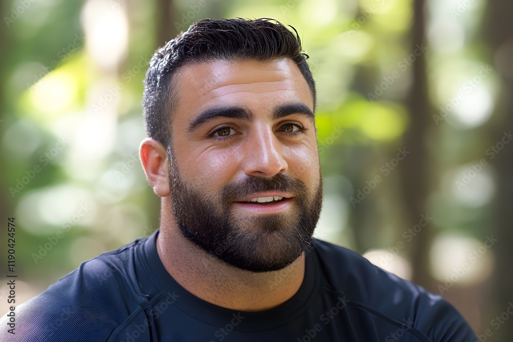 Handsome Man Smiling Outdoors Portrait Handsome Man Smiling Outdoors Portrait