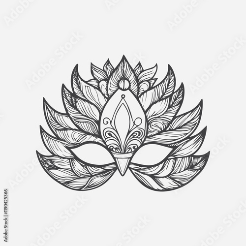 Carnival masks for masquerade party or mardi gras festival. Cartoon vector set of costume part for face disguise with feather and decorations