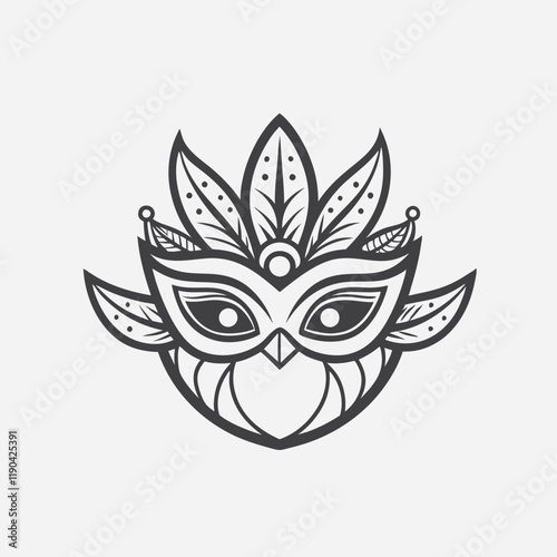 Carnival masks for masquerade party or mardi gras festival. Cartoon vector set of costume part for face disguise with feather and decorations