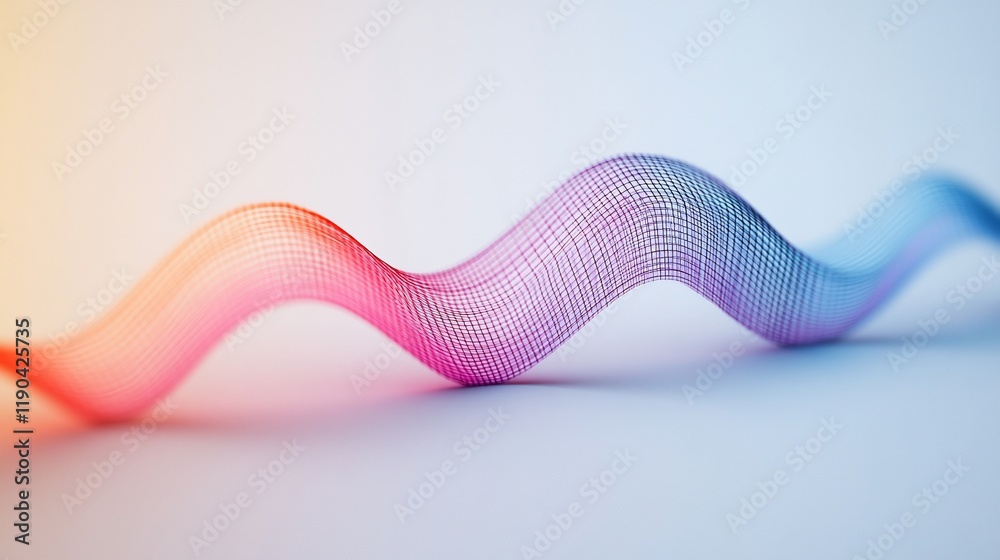 Fototapeta premium Abstract colorful wave, flowing lines, vibrant gradient, digital art, modern design.