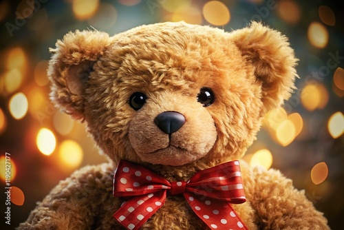 Adorable Teddy Bear with Bowtie - Cute Plush Toy Portrait Photography