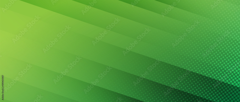 Green banner background with diagonal stripes and dot halftone. vector illustration Green banner background with diagonal stripes and dot halftone. vector illustration