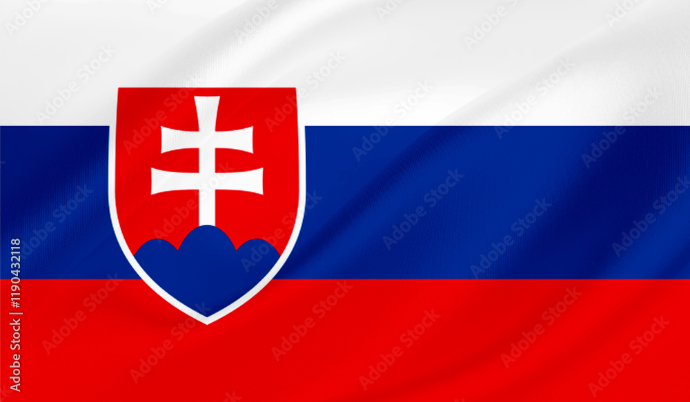 Fototapeta premium Realistic National Flag of Slovakia