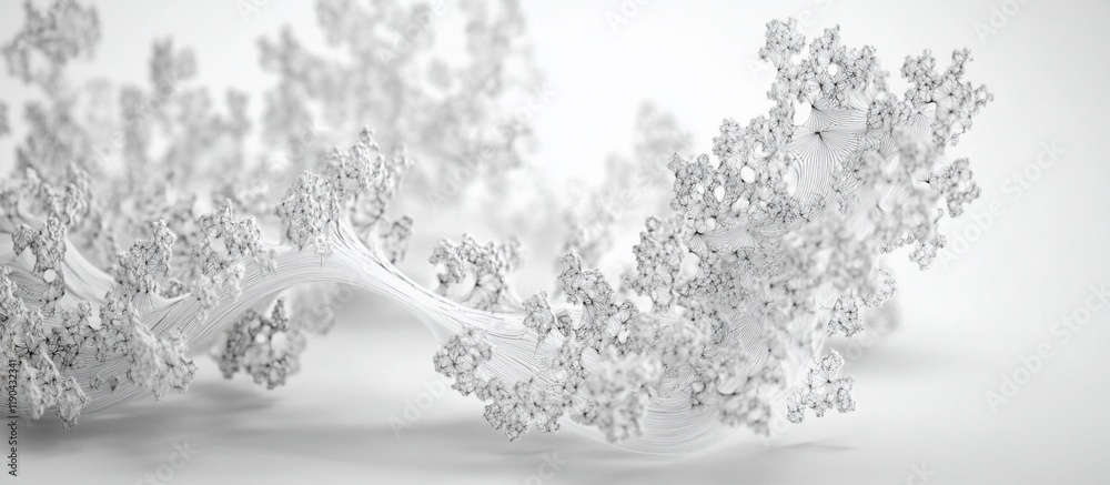 Fototapeta premium Abstract white fractal organic form.