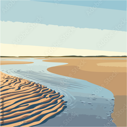 beach in the morning _ vector eps 10