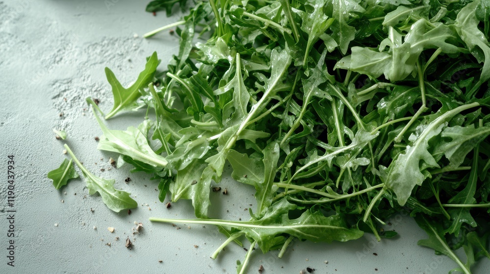 Pile of fresh green leaves arranged on a clean white surface for natural and botanical themes Pile of fresh green leaves arranged on a clean white surface for natural and botanical themes