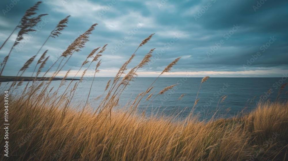 Coastal Grass Bends in the Ocean Breeze Coastal Grass Bends in the Ocean Breeze