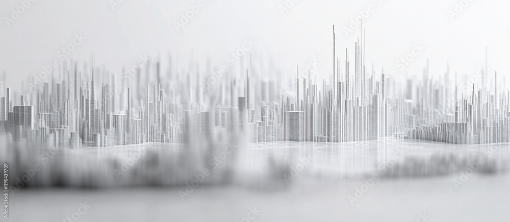Abstract grayscale cityscape; stylized city skyline, urban architecture. Abstract grayscale cityscape; stylized city skyline, urban architecture.