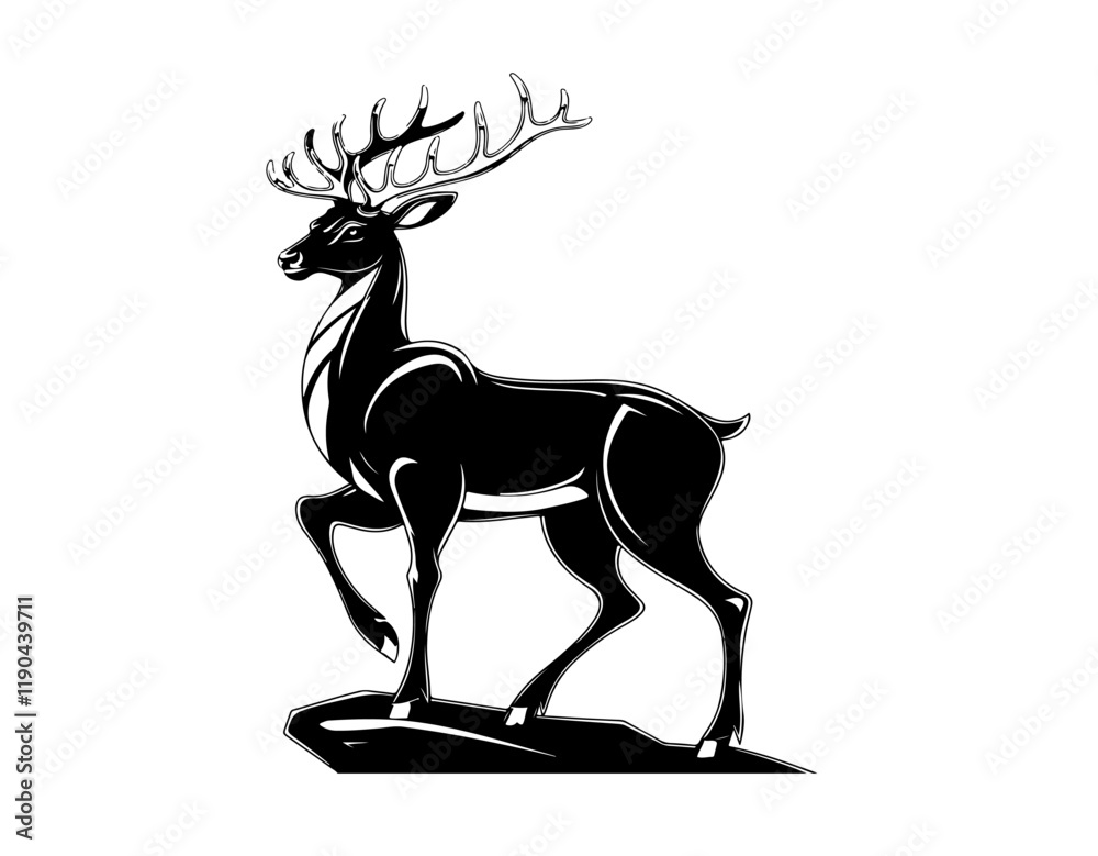 Naklejka premium deer silhouette vector