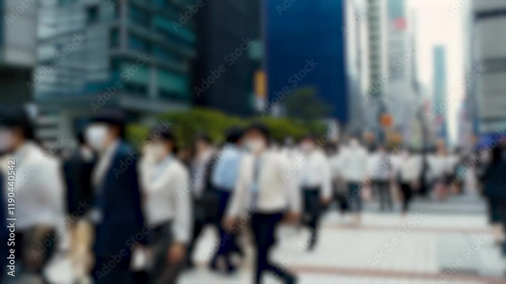 Commuters in Tokyo Wearing Masks During Morning Rush Hour Commuters in Tokyo Wearing Masks During Morning Rush Hour