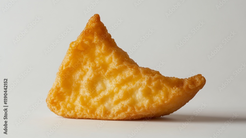 Fried, golden-brown, triangular tofu puff isolated on white background. Fried, golden-brown, triangular tofu puff isolated on white background.