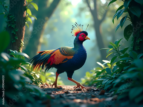 Wallpaper Mural The majestic Sri Lankan junglefowl Torontodigital.ca