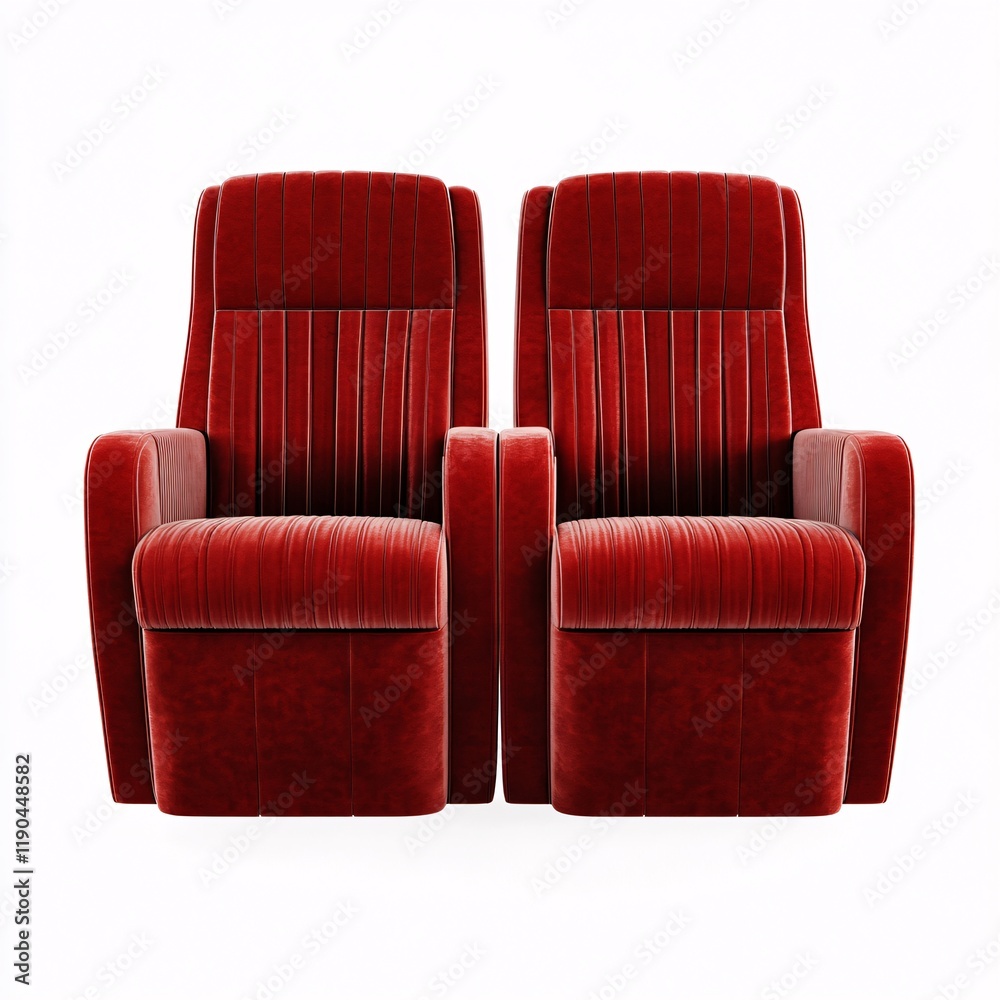 Obraz premium Elegant Red Velvet Armchairs Perfect for Modern Interior Design