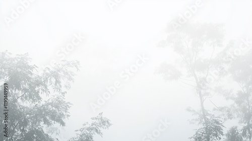 Wallpaper Mural Misty forest scene with partially visible trees and branches. Torontodigital.ca
