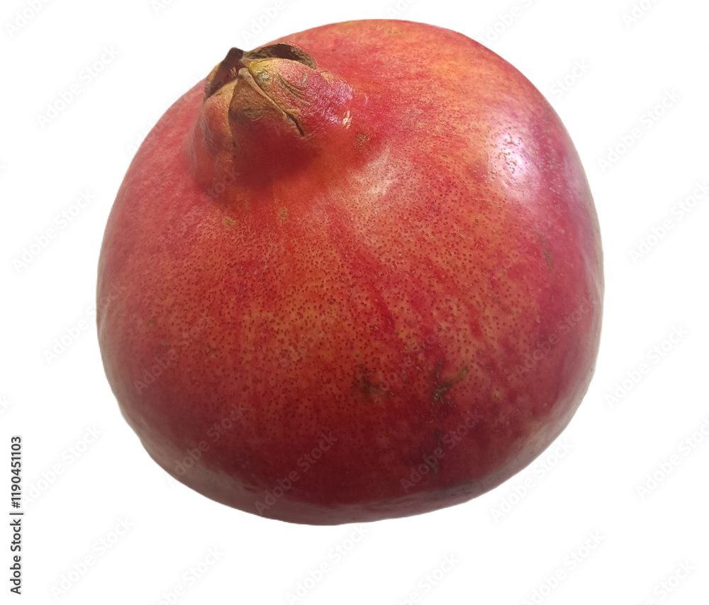 Red pomegranate fruit isolated On white background, home growth fruit Red pomegranate fruit isolated On white background, home growth fruit