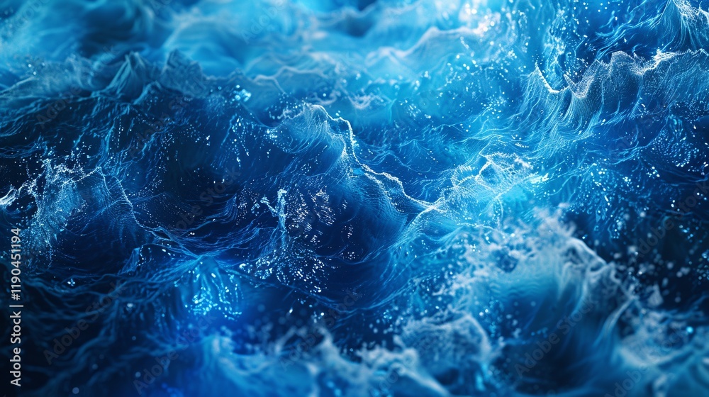 Obraz premium The water is blue and has a lot of bubbles